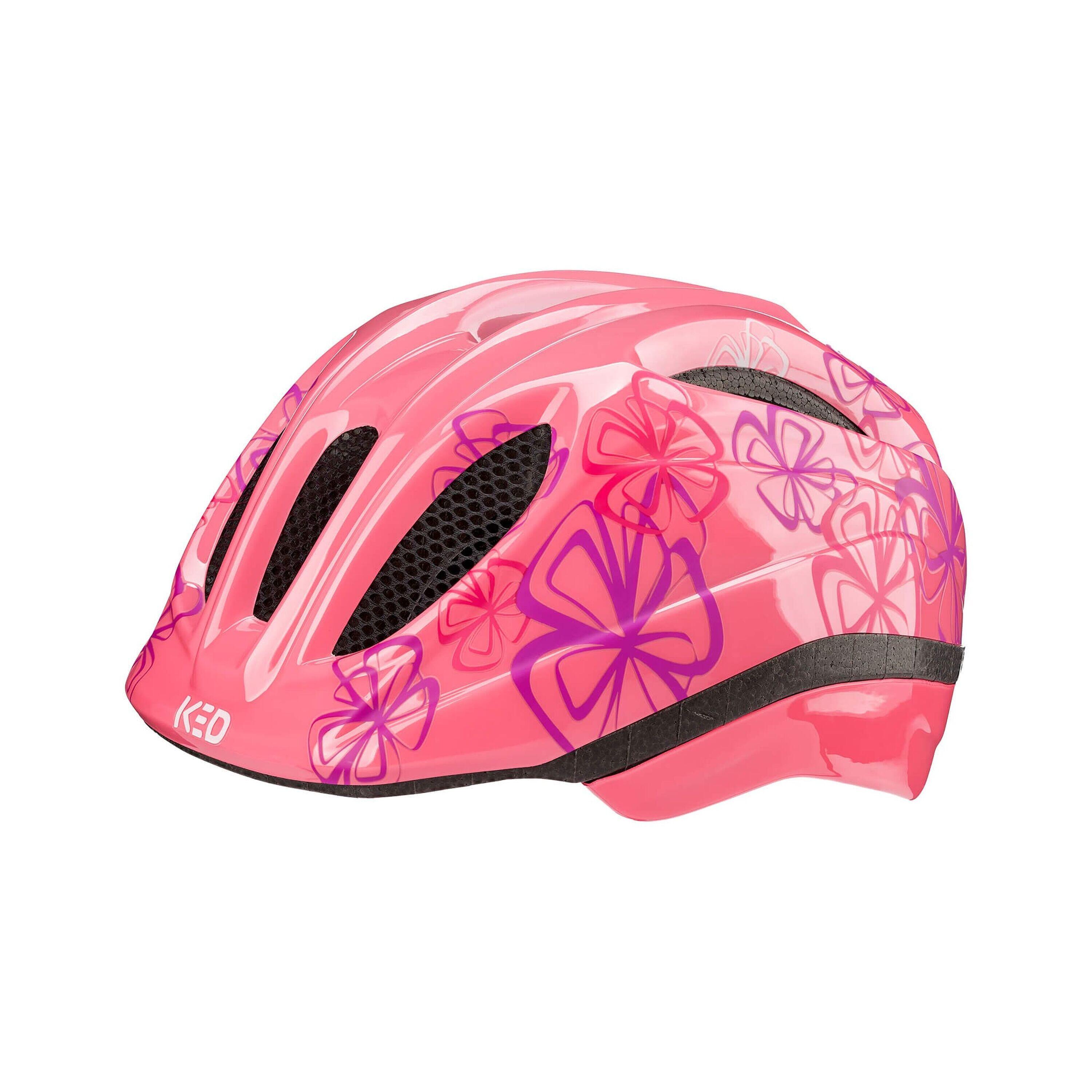 KED KED Casco per bambini MEGGY II TREND, Soft Pink Flower Gloss