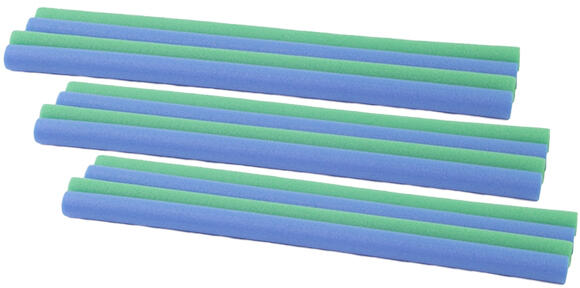 Hudora Ersatz Schaumstoffrohr 12 er Set (6x blau 6x gruen) ca. 100 cm 1/1
