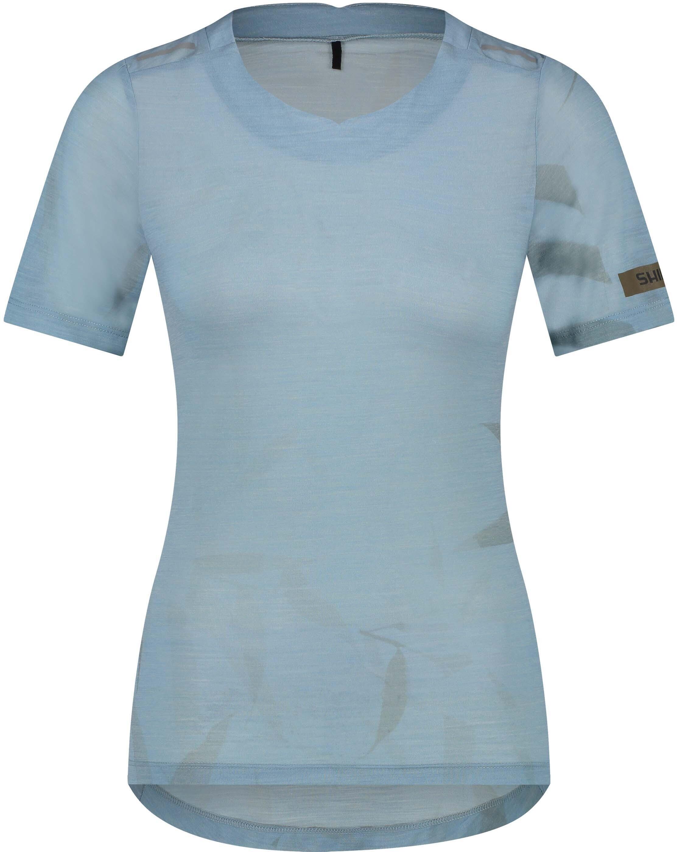 SHIMANO SHIMANO EVOLVE Terra Short Sleeve Jersey voor dames, Matblauw