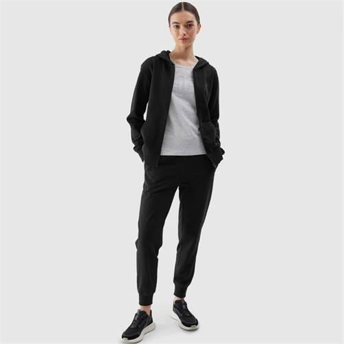 SUDADERA MUJER CON CREMALLERA Y CAPUCHA 4F. Negro