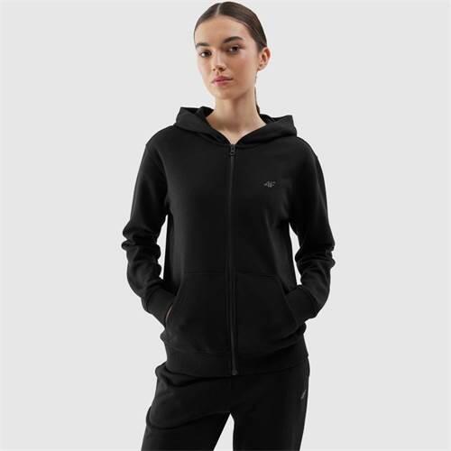 SUDADERA MUJER CON CREMALLERA Y CAPUCHA 4F. Negro