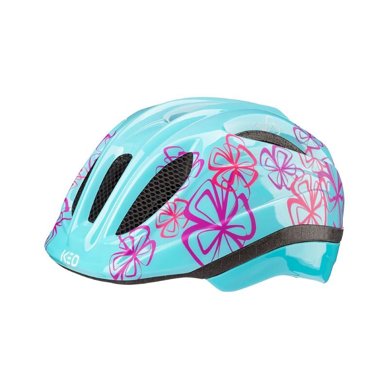 KED Casco per bambini MEGGY II TREND, Iceblue Flower Glossy