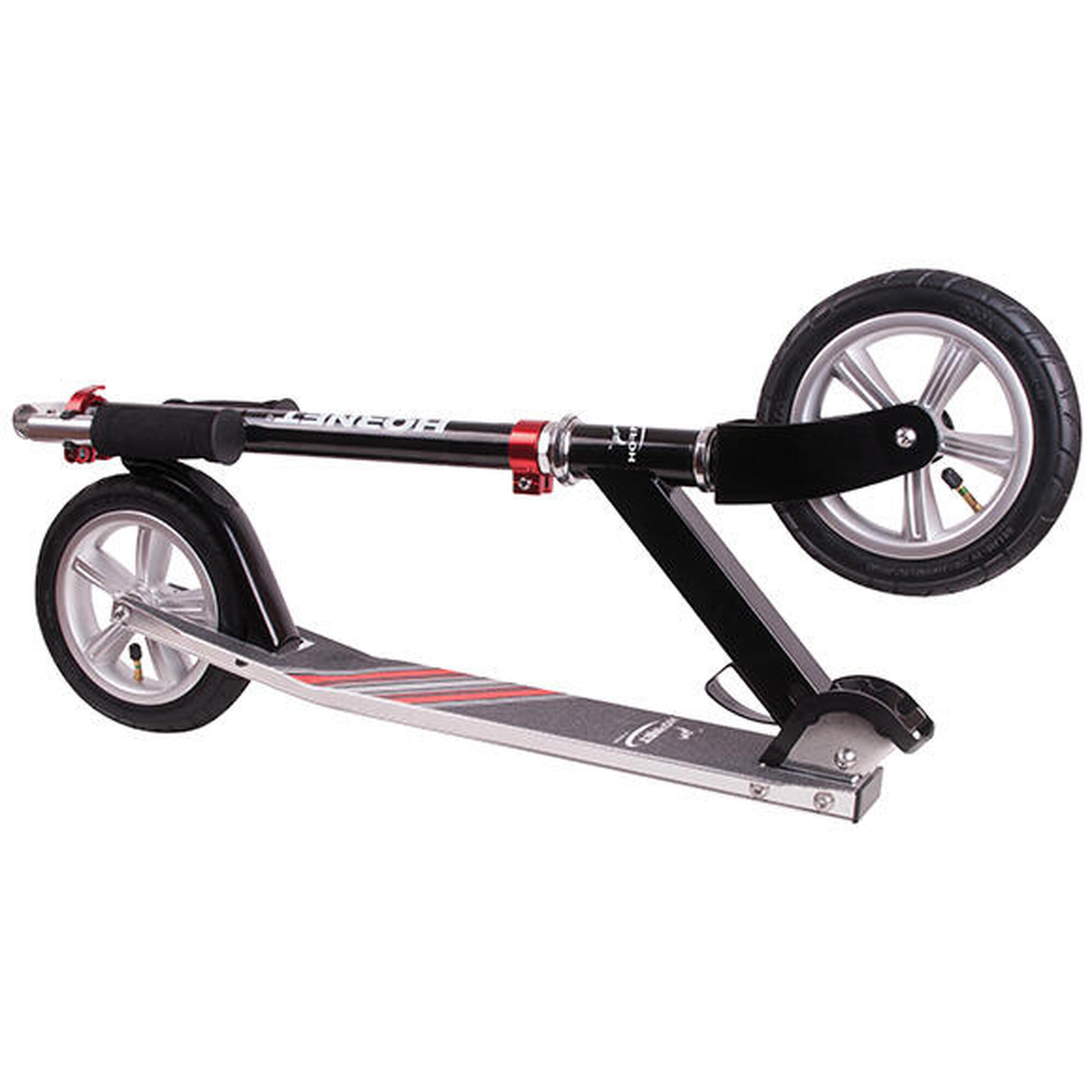 Hudora 14533 Hornet Scooter Air 200, schwarz/rot City - Roller Luftbereift