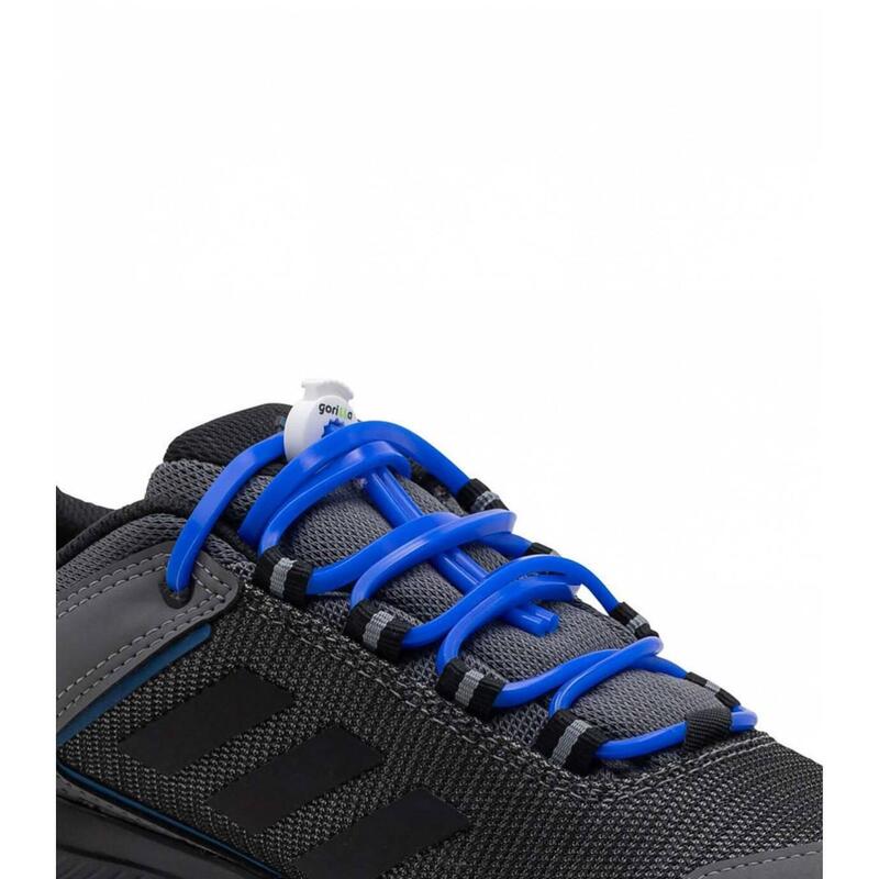 Lacets élastiques pour le trail - silicone - bleu indigo vif