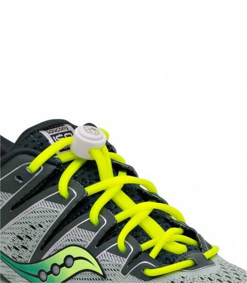 Lacets élastiques multisports junior - silicone - jaune fluo