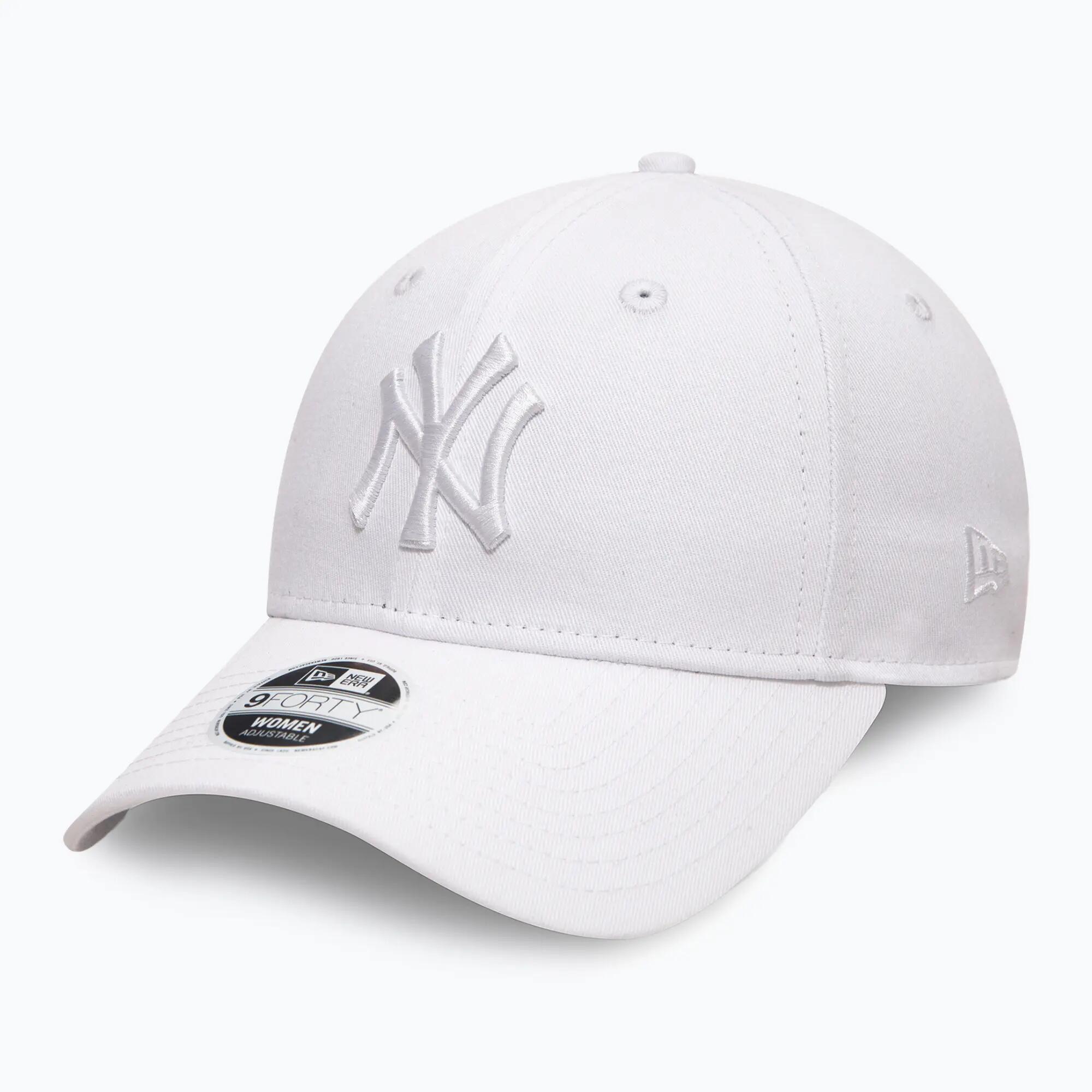 Gorra - Lifestyle - Mujer - Algodón, Strapback, Visera curva - Yankees - Blanco 3/4