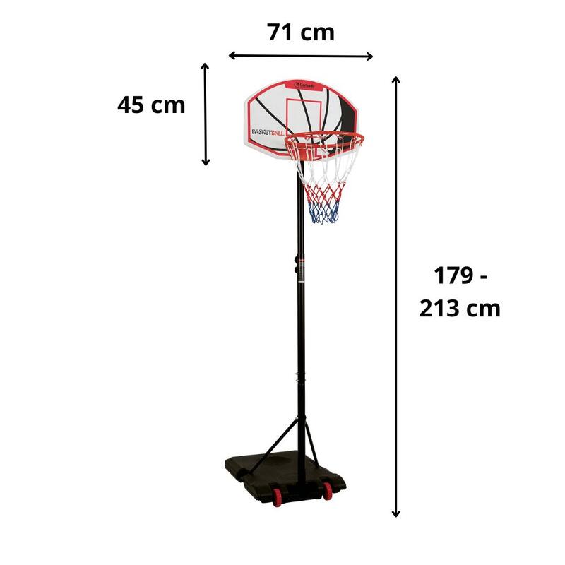 Panier de basket sur pied réglable de 179 - 213 cm - Saint Louis - Ajustable