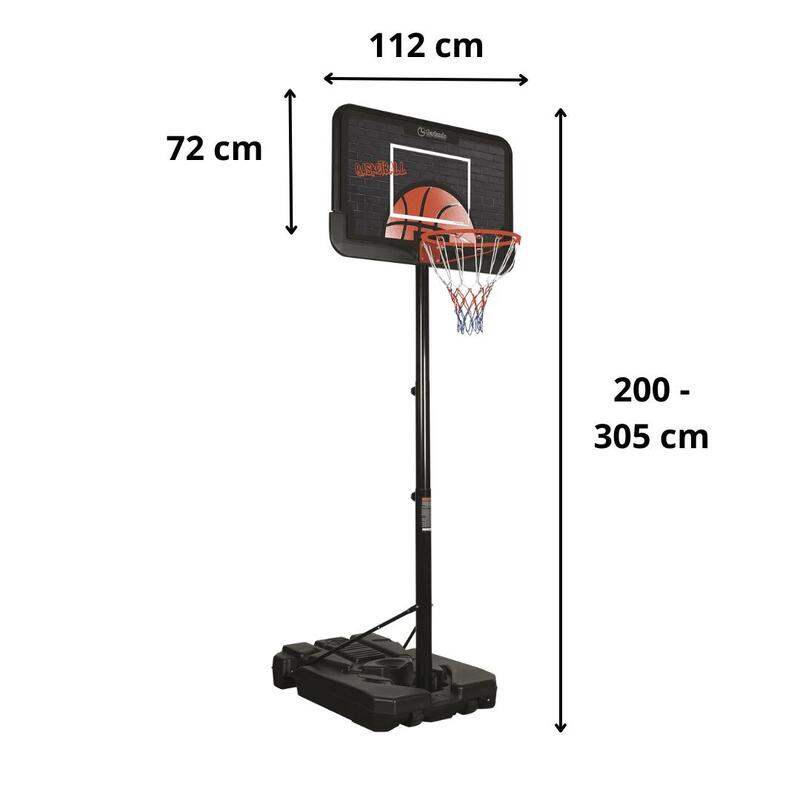 Basketbalpaal - Cleveland - 200 cm tot 305 cm hoog - Verstelbaar - Basketbalring