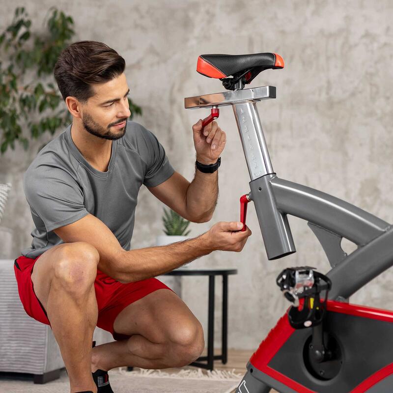 Rower treningowy stacjonarny spiningowy Hop-Sport Echo z wolnym biegiem