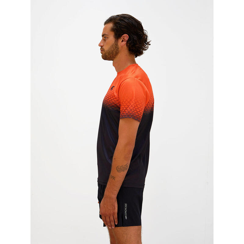 T-shirt de running Djoe - Noir/orange - Homme