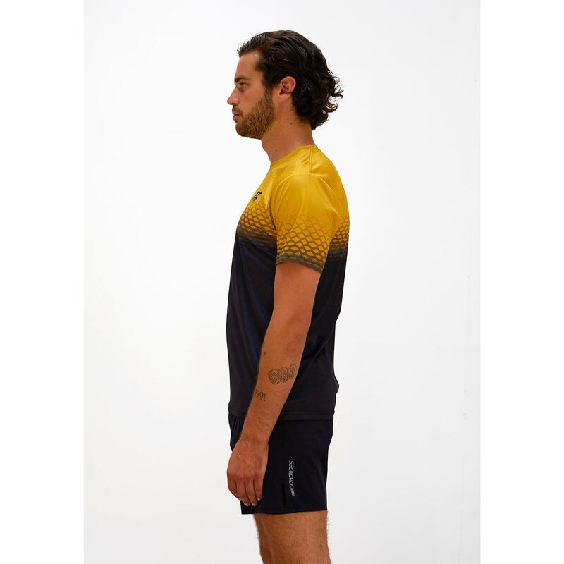 T-shirt de running Djoe - Noir/jaune - Homme