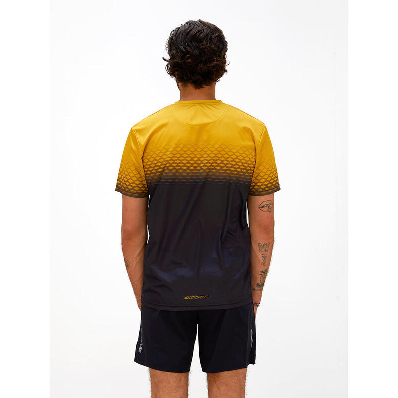 T-shirt de running Djoe - Noir/jaune - Homme