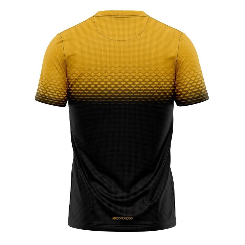 T-shirt de running Djoe - Noir/jaune - Homme