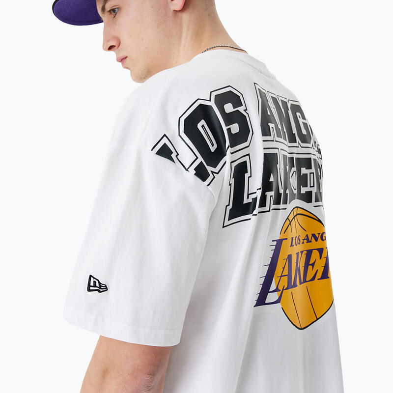 New Era NBA groot grafisch BP OS-T-shirt voor heren Los Angeles Lakers