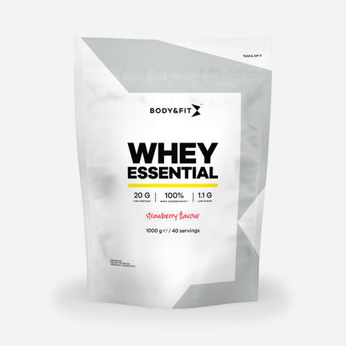 BODY&FIT Whey Essential - Whey Protein - Aardbei - 1000 gram