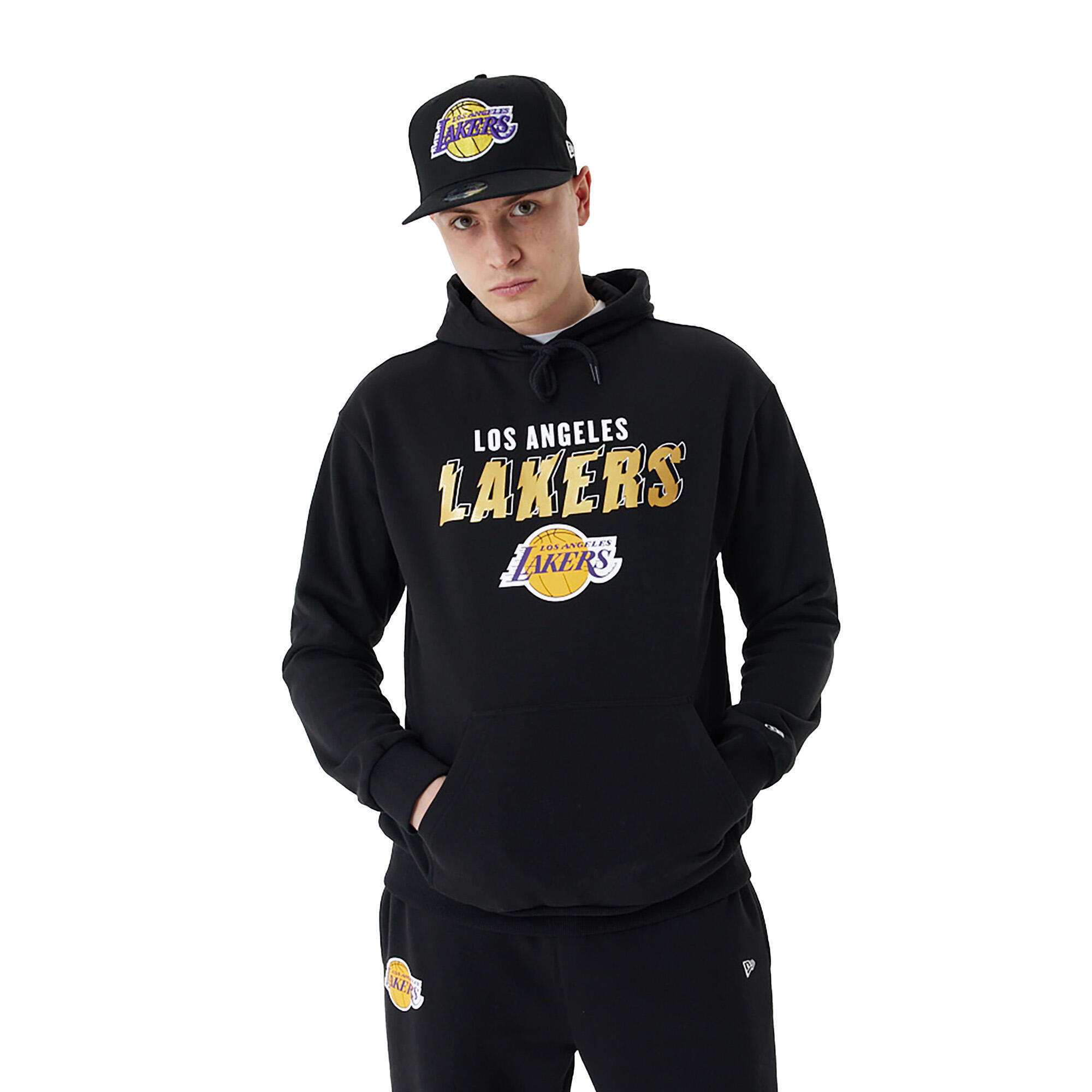 NEW ERA Pánská mikina Team Script OS Hoody Los Angeles Lakers