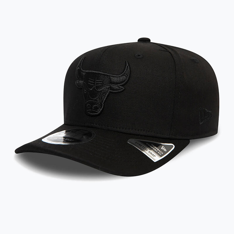 Casquette New Era 9Fifty Stretch Snap Chicago Bulls noire ton sur ton