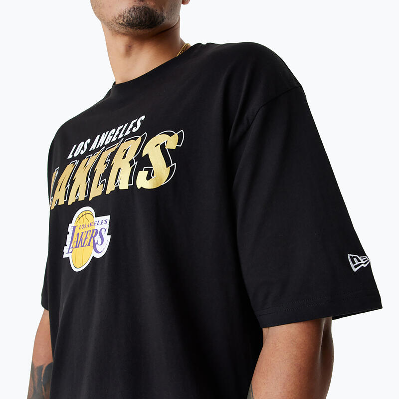 New Era Team Script OS Tee Los Angeles Lakers heren-T-shirt