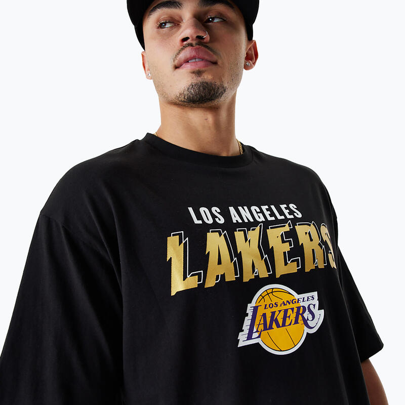 New Era Team Script OS Tee Los Angeles Lakers heren-T-shirt