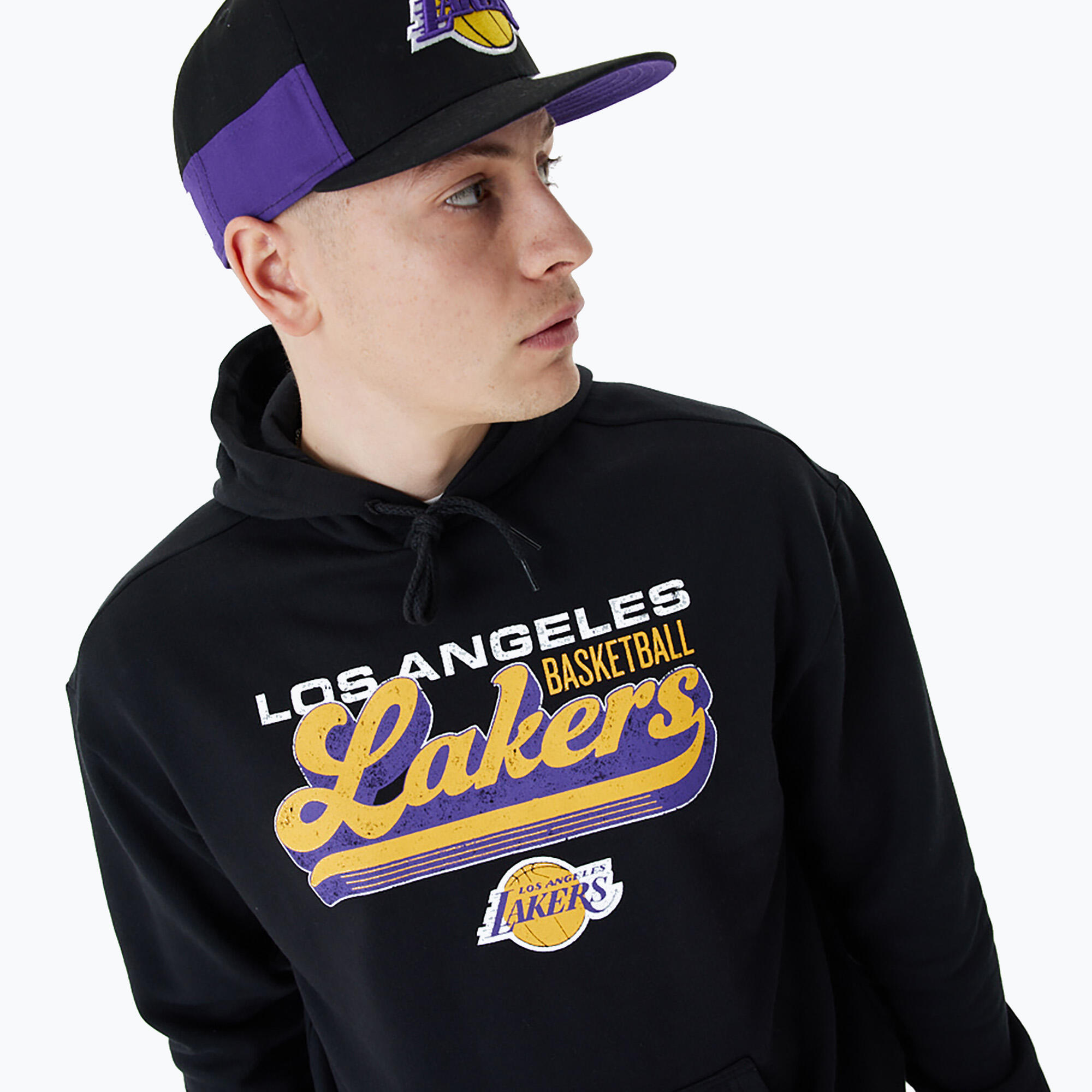Hommes New Era NBA Graphic OS Hoody Los Angeles Lakers Sweatshirt 4/5