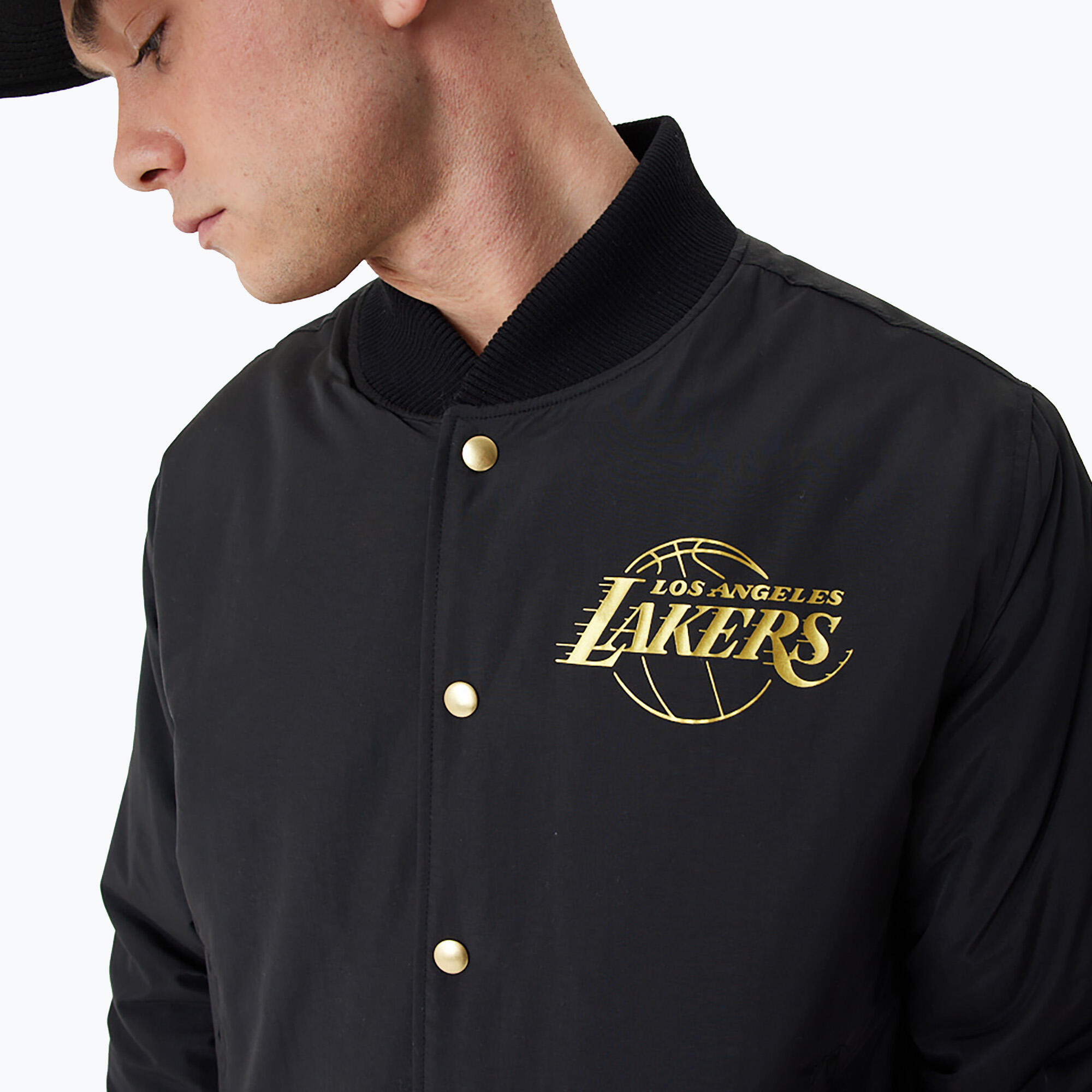 Kurtka męska New Era NBA Script BP Bomber Los Angeles Lakers 3/5