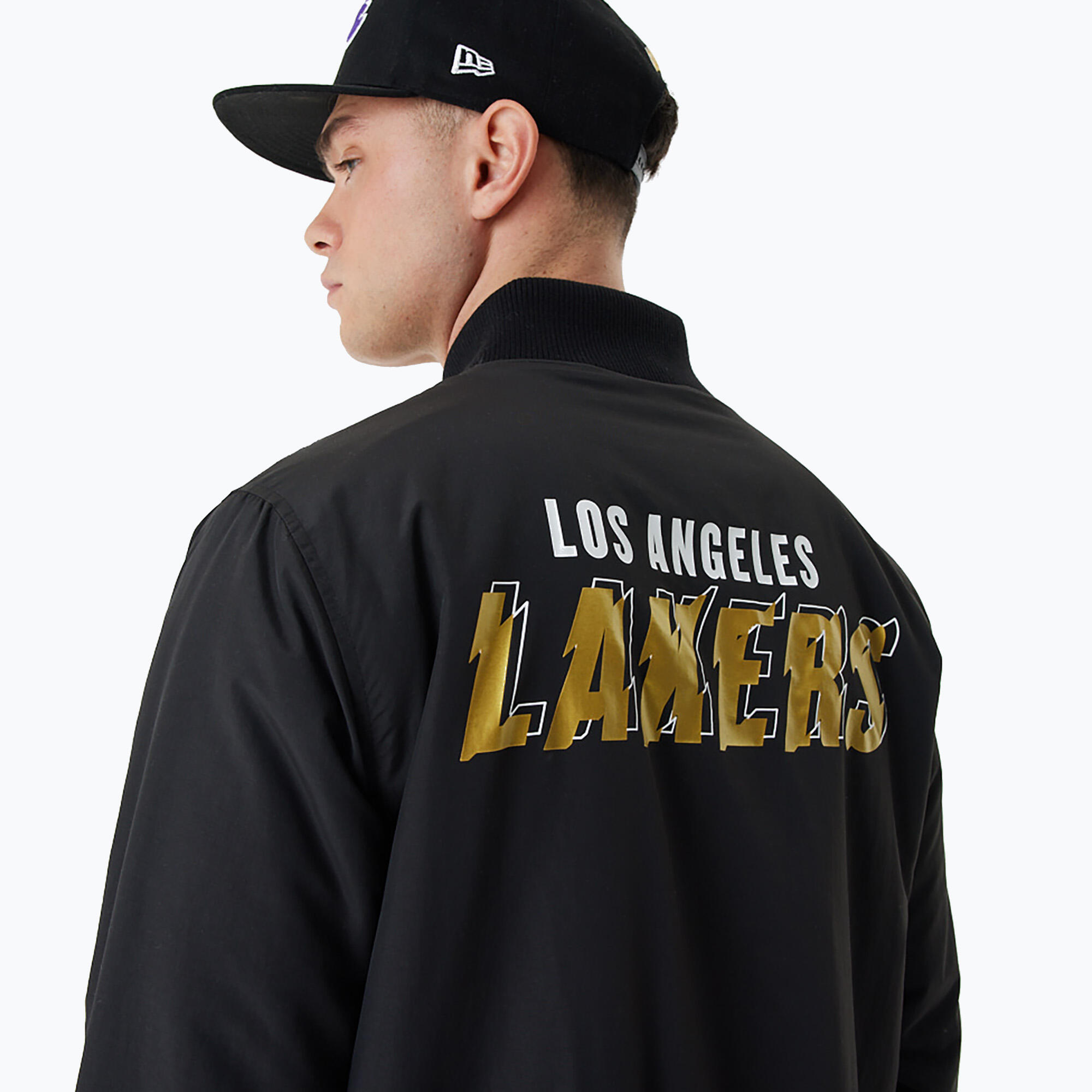 Kurtka męska New Era NBA Script BP Bomber Los Angeles Lakers 4/5