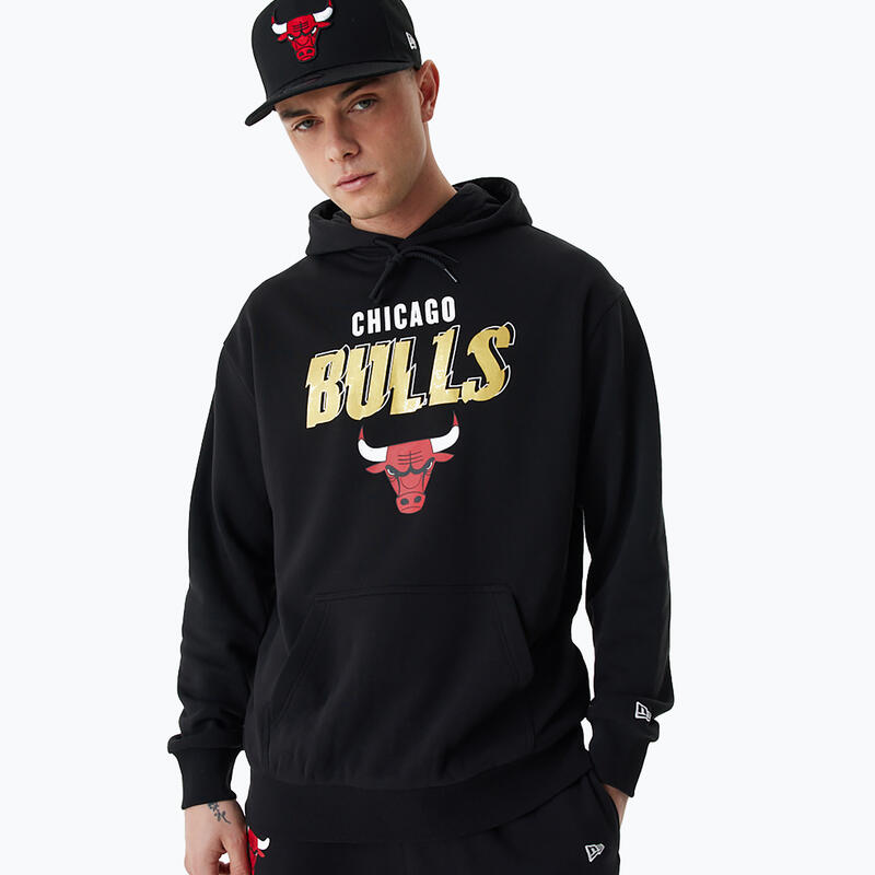 Hanorac pentru bărbați New Era Team Script OS Hoody Chicago Bulls