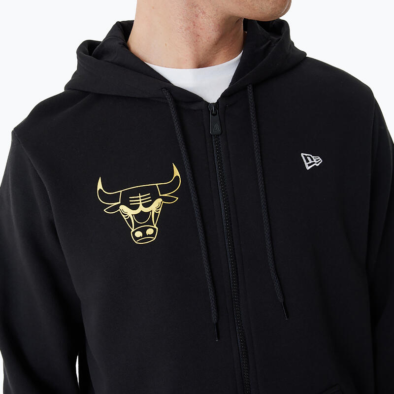 Hanorac pentru bărbați New Era Team Script FZ Hoody Chicago Bulls