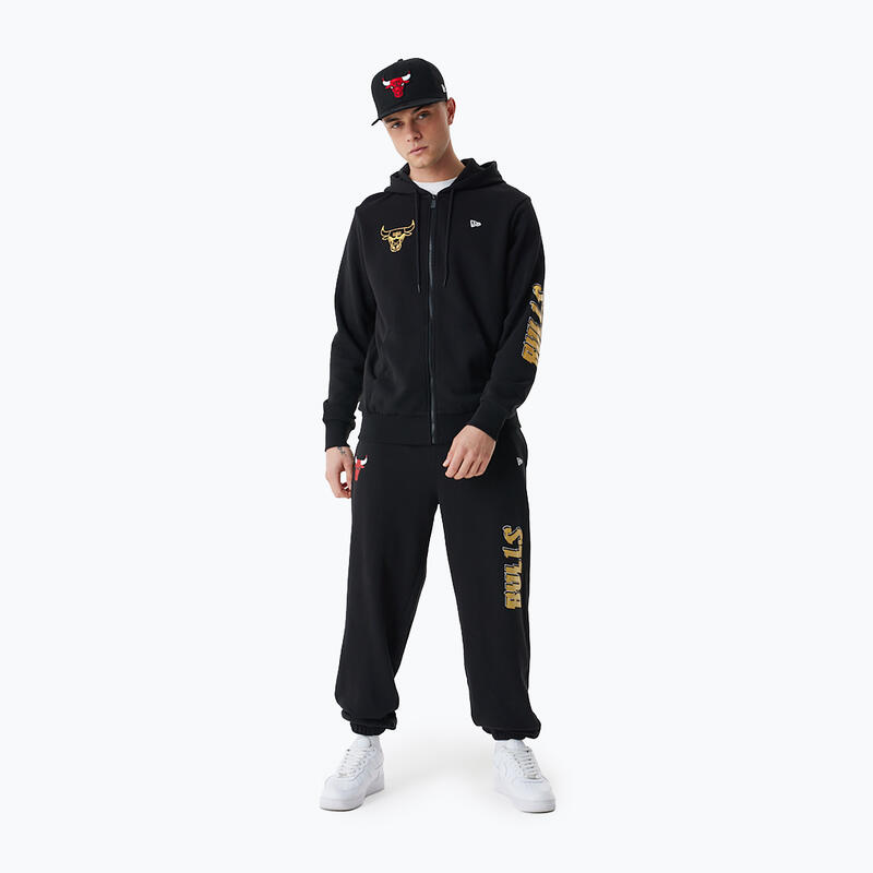 Hanorac pentru bărbați New Era Team Script FZ Hoody Chicago Bulls