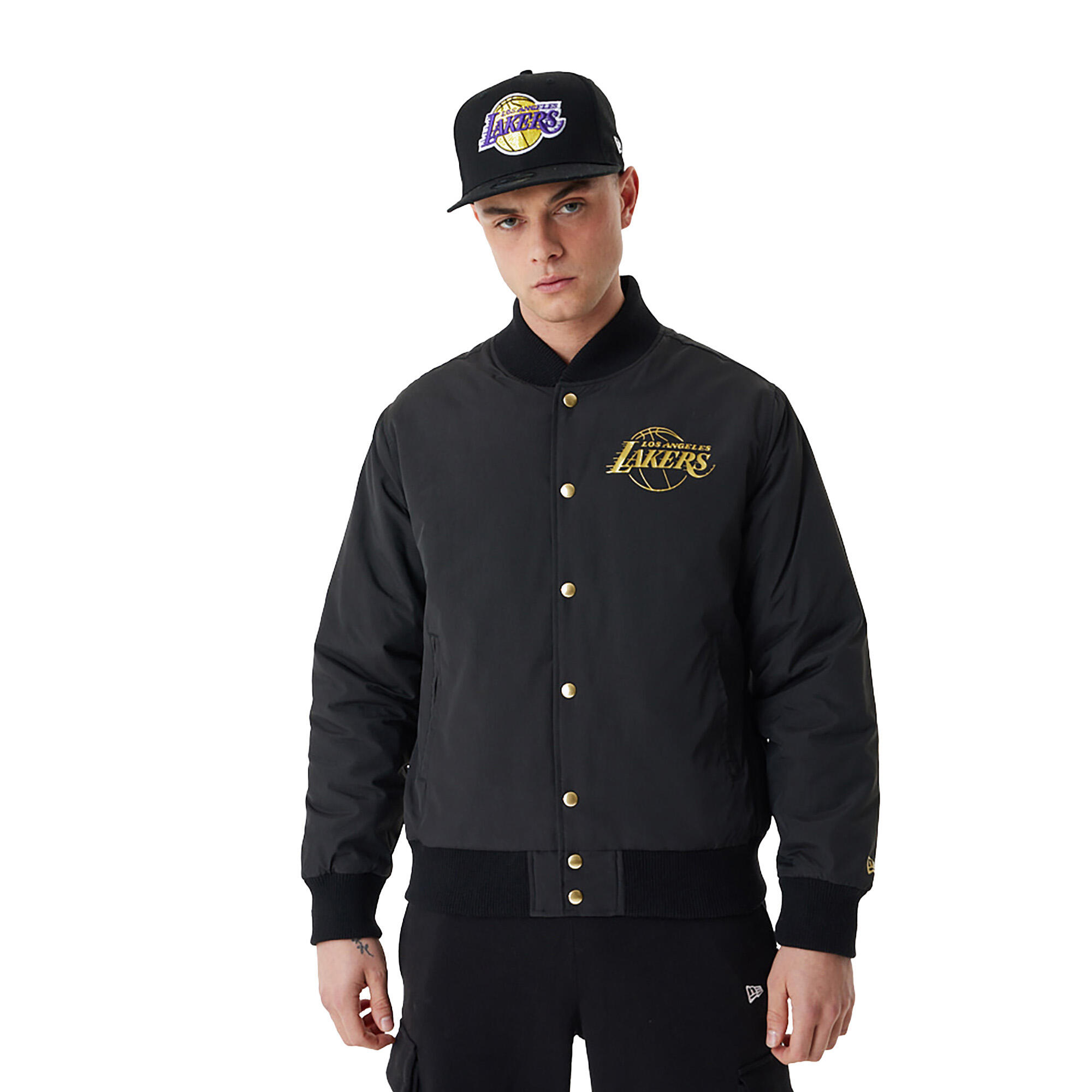 Kurtka męska New Era NBA Script BP Bomber Los Angeles Lakers 1/5