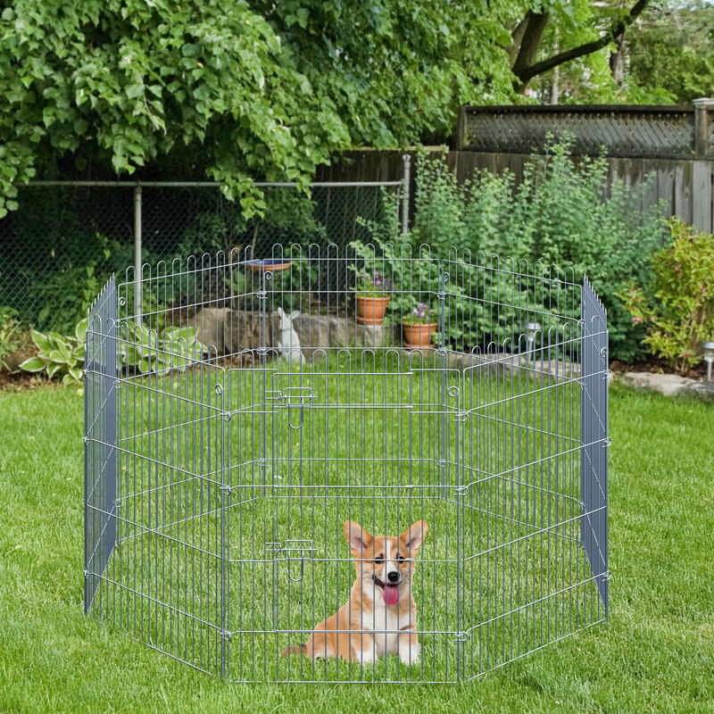 PawHut Parque para Perros y Mascotas Valla para Mascotas 8 Paneles