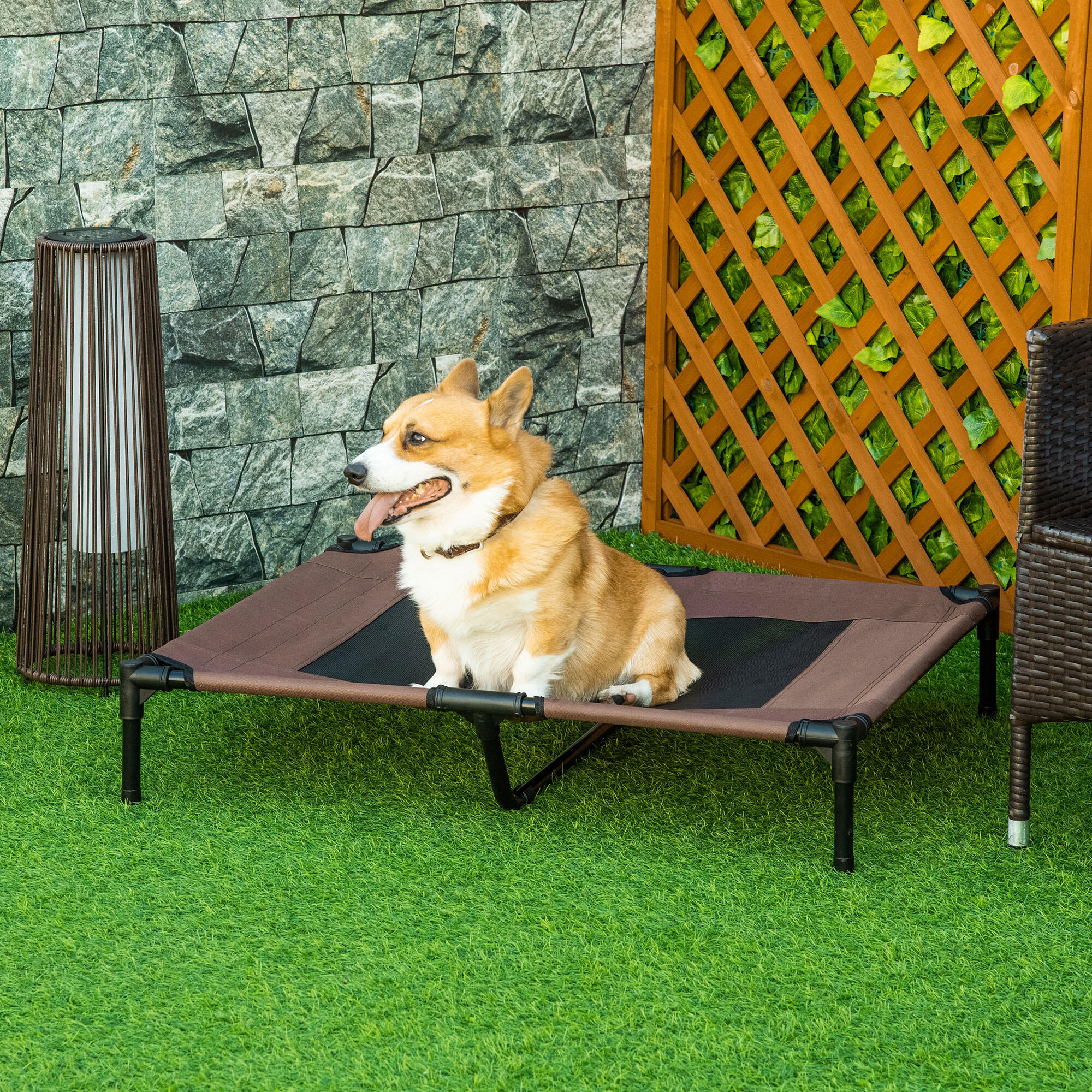 Cama Elevada para Perros PawHut 92x76x18 cm Café PAWHUT Decathlon