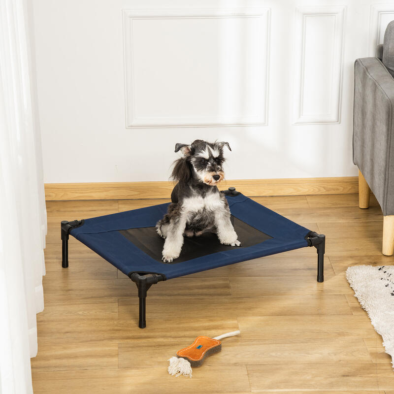 Cama Elevada para Perros PawHut 76x61x18 cm Azul