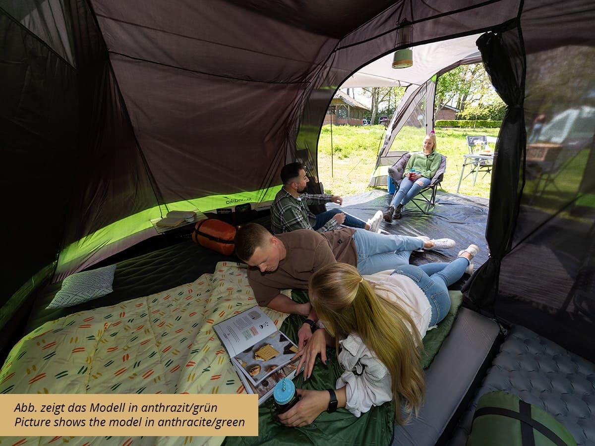 Skandika Kambo Tunnel Tent for 8 People, Camping Tent with 2 Sleeping Cabins for 4 People