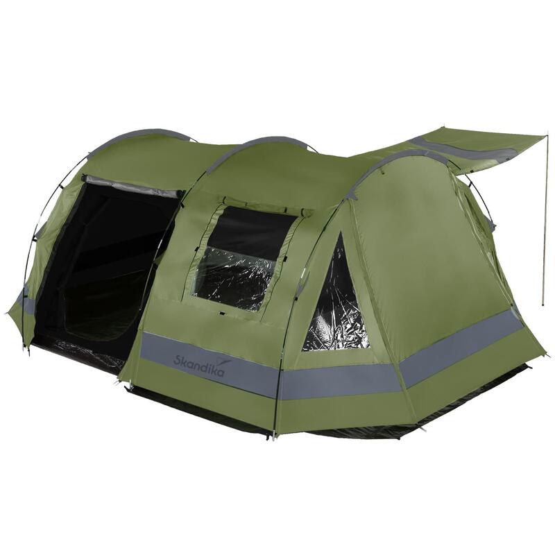 Tente Tunnel Kambo 4 - Tente camping 4 personnes -  1x cabine de couchage sombre