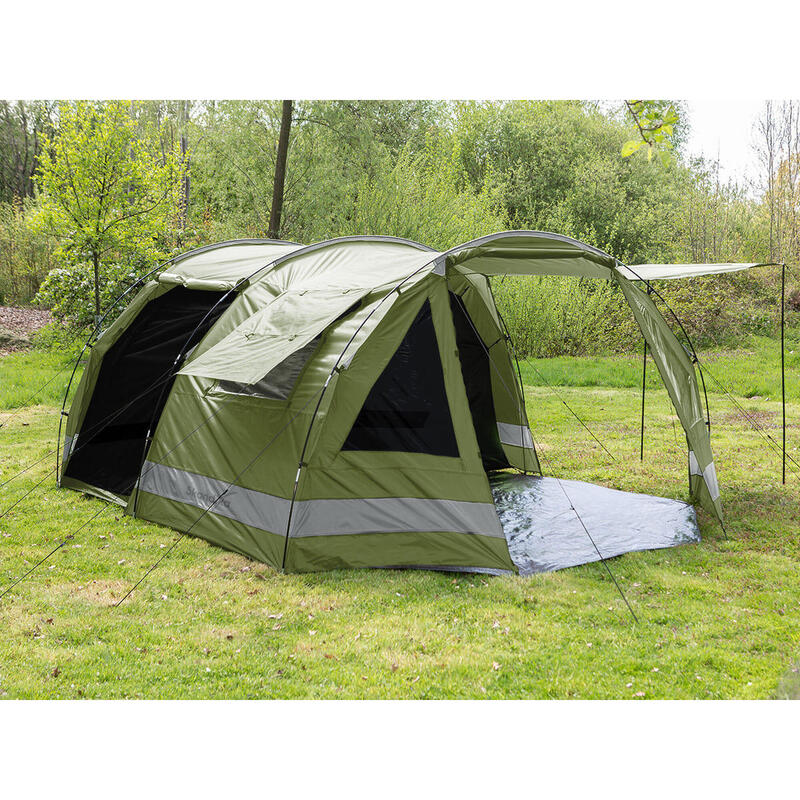 Tente Tunnel Kambo 4 - Tente camping 4 personnes -  1x cabine de couchage sombre