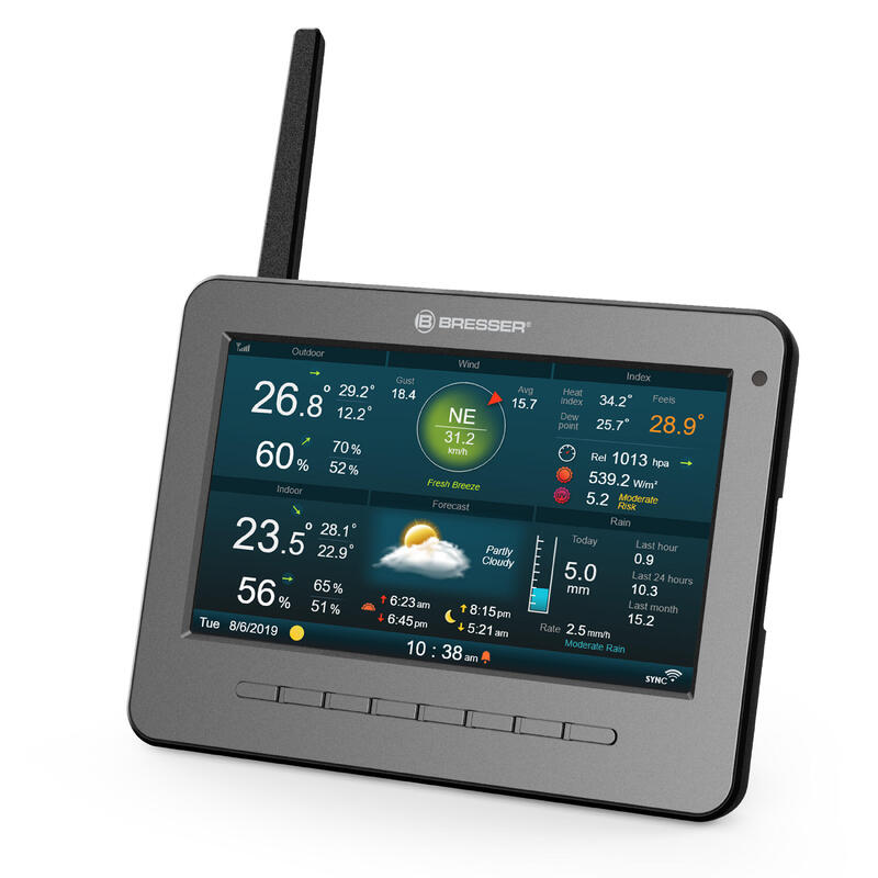 Station météo 7-en-1 BRESSER WLAN HD TFT professionnelle