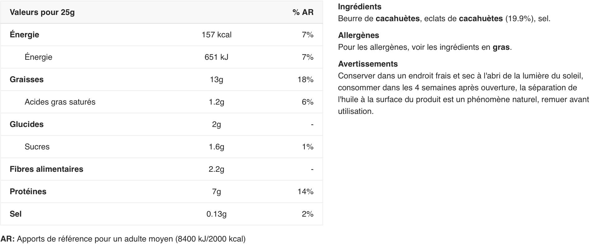 Beurre de Cacahuète - Croustillant 2/5