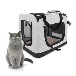 BaluPet Carrier Dog Carrier Taille M Supporte 10 kg 57x38x44 cm Pliable Gris