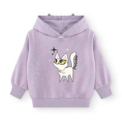 Sudadera Niños capucha Charanga morado kitty