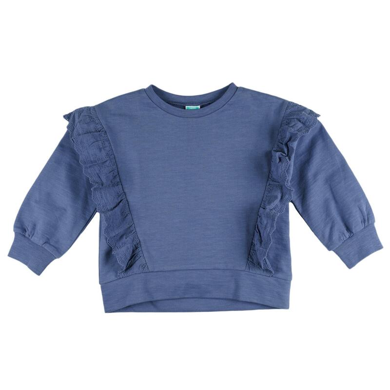 Sudadera Niños Charanga azulón con volantes