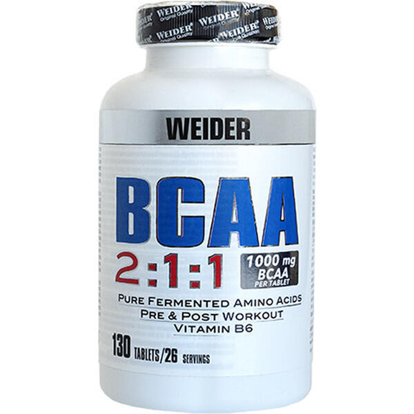 Weider - BCAA Tablets 130 tabs - Aminoácidos para desenvolvimento muscular