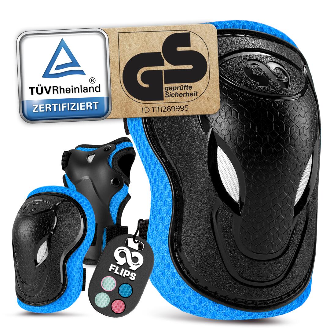 99flips - Protection Roller Enfant Coudiere Set De Protection 6pc Pour Skate Enfant - Set De Protection - Bleu - S/m - Decathlon