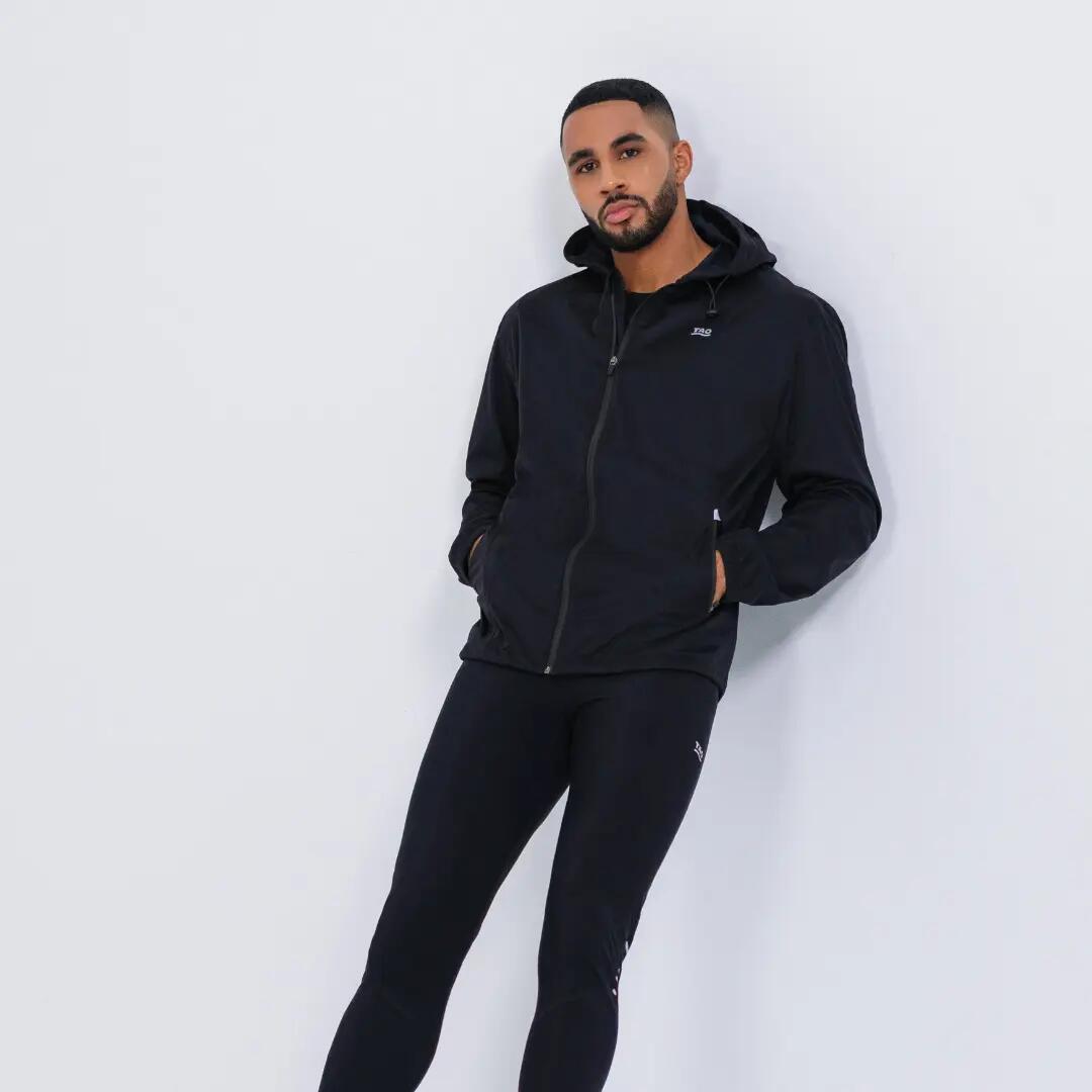 Herren Wind- und wasserdichte Laufjacke mit Kapuze 6/7