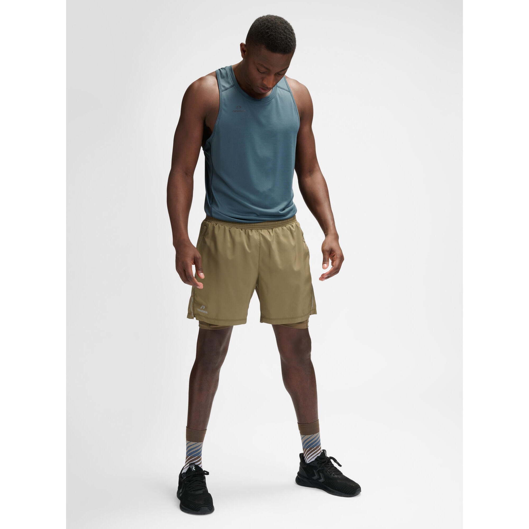 Newline - Fermeture Éclair Short Nwlfast Course Homme Newline - Short - Marron|vert - 48 Xl - Decathlon