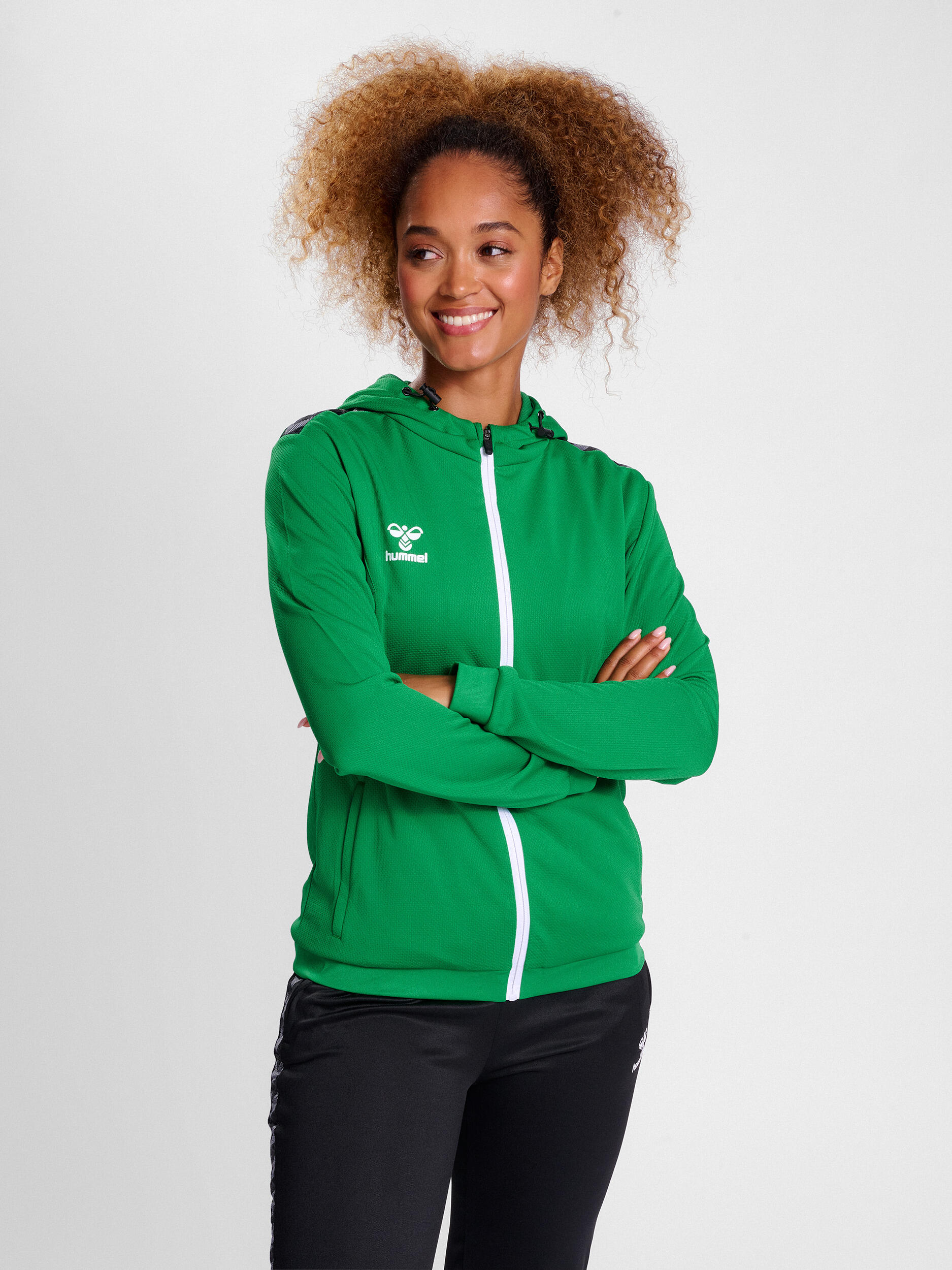 HUMMEL Women's polyester zipped-up hooded sweatshirt Hummel Authentic