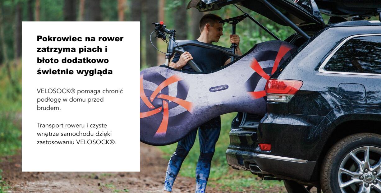 Pokrowiec rowerowy na koła VELOSOCK model Carbon Black 3/4