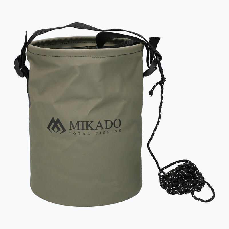 Wiaderko wędkarskie Mikado składane ze sznurkiem