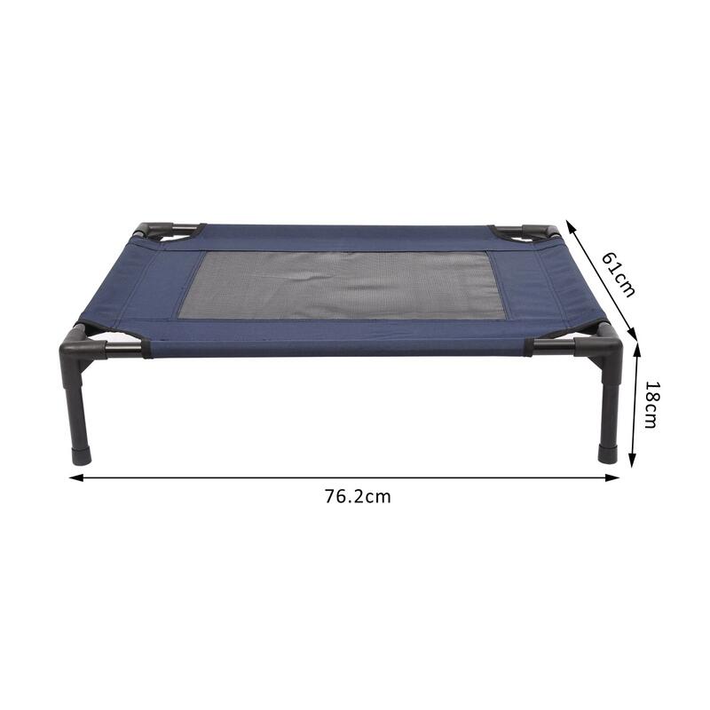 PawHut Cama Elevada para Perros  Portátil Cama para Mascotas 76x61x18 cm Azul