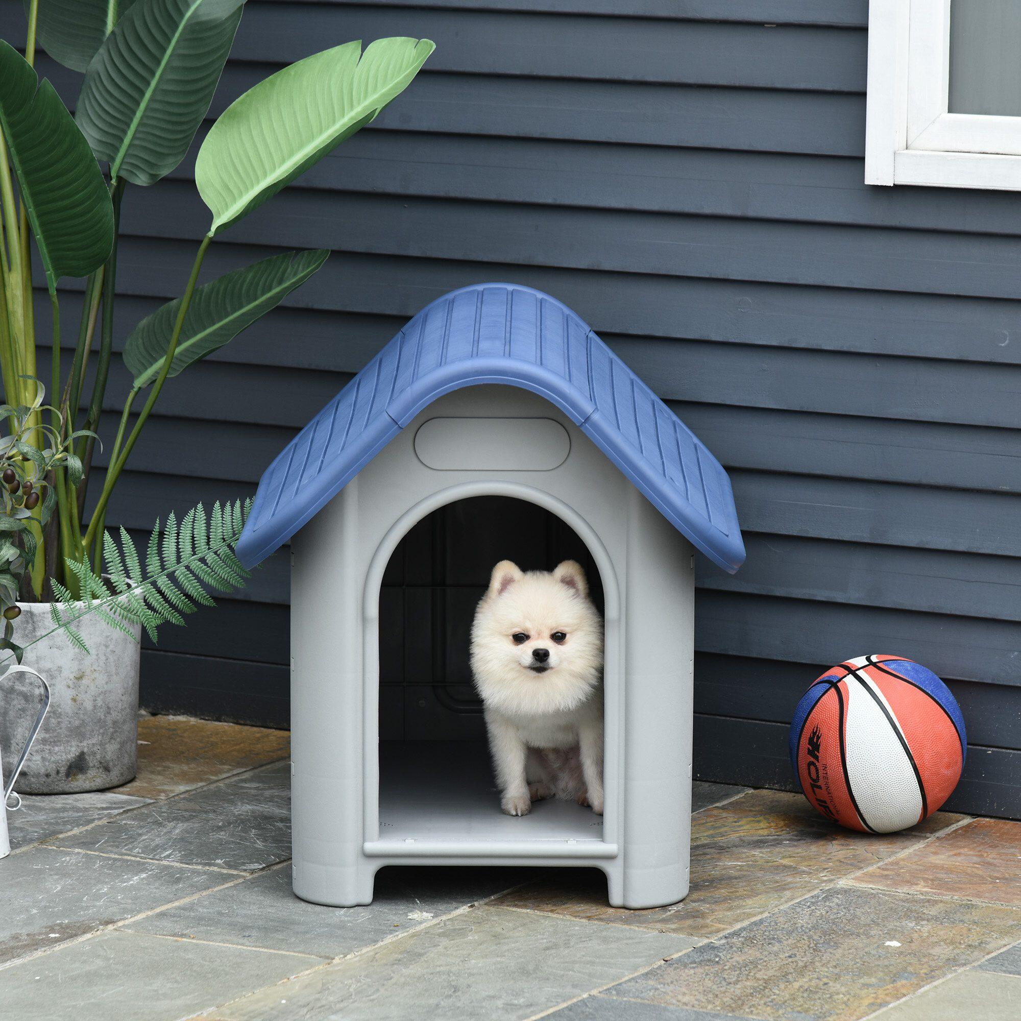 PAWHUT Casa para Cães PawHut 59x75x66 cm Azul e Cinza